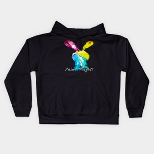 Shine Bright Like a Rainbow Bunny Kids Hoodie